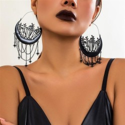 occidental style  flowers hollow tassel ear stud  flower star personality earr..