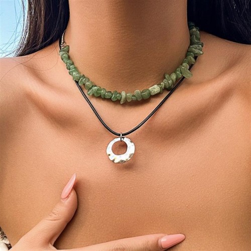 occidental style retro Irregular gravel beads necklace brief cirque clavicle