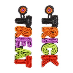 E occidental style Word earrings  color beads personality Earring creative ear..
