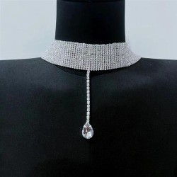 occidental style brilliant Rhinestone necklace woman  fully-jewelled zircon dr..