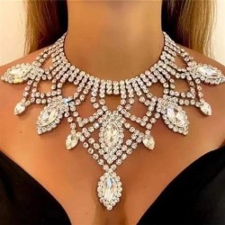 occidental style exaggerating Rhinestone necklace  fashion personality luxurio..