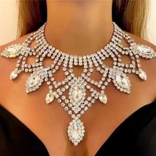 occidental style exaggerating Rhinestone necklace  fashion personality luxurious multilayer drop necklace brill