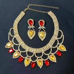  fashion lady occidental style exaggerating handmade color crystal necklace ea..