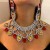  fashion lady occidental style exaggerating handmade color crystal necklace earrings set bride woman