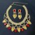  fashion lady occidental style exaggerating handmade color crystal necklace earrings set bride woman