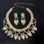  fashion lady occidental style exaggerating handmade color crystal necklace earrings set bride woman