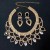  fashion lady occidental style exaggerating handmade color crystal necklace earrings set bride woman