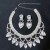  fashion lady occidental style exaggerating handmade color crystal necklace earrings set bride woman
