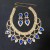  fashion lady occidental style exaggerating handmade color crystal necklace earrings set bride woman