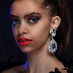 fully-jewelled drop earrings exaggerating occidental style Earring woman Alloy..