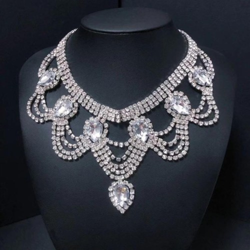  Bohemia exaggerating chain occidental style fashion luxurious Rhinestone crystal necklace fitting gem woman s
