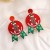 silver christmas Acrylic earrings  Santa Claus christmas tree Earring cartoon earring