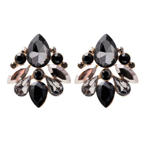 occidental style flowers Modeling ear stud woman earrings personality color Alloy