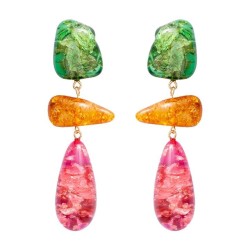 occidental style Round earrings exaggerating drop pendant Earring retro all-Pu..