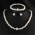  bride sweater chain chain diamond Artificial Pearl necklace ear stud bracelet set