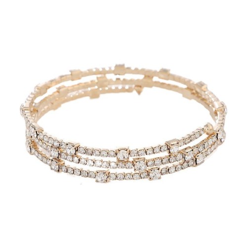 occidental style bride fully-jewelled multilayer elasticity bracelet more row opening twining claw diamond bang