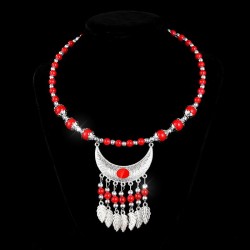  ethnic style Collar necklace  handmade imitate silver necklace Collar  Beads ..