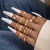 occidental style samll creative ring set  flowers leaves cirque gold ring