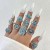 occidental style retro wind imitate turquoise ring  flowers leaves eagle geometry ring set woman