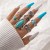 occidental style retro wind imitate turquoise ring  flowers leaves eagle geometry ring set woman