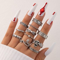 occidental style skull feather  personality fashion punk retro woman