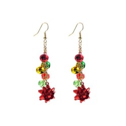 christmas elements crystal earrings woman colour christmas flowers Earring