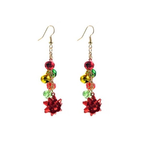 christmas elements crystal earrings woman colour christmas flowers Earring
