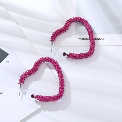 occidental style heart-shaped earrings woman fashion opening fully-jewelled he..