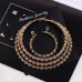  Korean bride shine Rhinestone set  Round fully-jewelled bracelet earrings necklace three