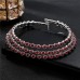  Korean bride shine Rhinestone set  Round fully-jewelled bracelet earrings necklace three