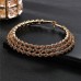  Korean bride shine Rhinestone set  Round fully-jewelled bracelet earrings necklace three