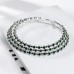  Korean bride shine Rhinestone set  Round fully-jewelled bracelet earrings necklace three