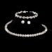  Korean bride shine Rhinestone set  Round fully-jewelled bracelet earrings necklace three