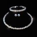  Korean bride shine Rhinestone set  Round fully-jewelled bracelet earrings necklace three