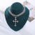 occidental style high multilayer chain tassel fully-jewelled cross necklace trend personality clavicle chain wo