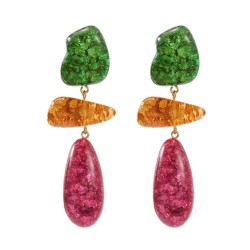 summer occidental style earrings color Earring woman multilayer geometry resin..