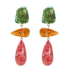 summer occidental style earrings color Earring woman trend multilayer geometry..
