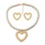 trend earrings necklace set woman heart-shaped Alloy pendant occidental style