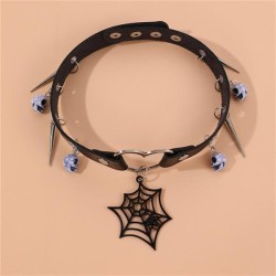  occidental style leather chain spider woman necklace