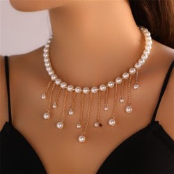  occidental style Pearl necklace woman Pearl long style chain tassel woman