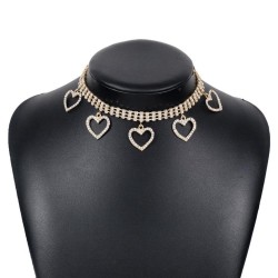occidental style fully-jewelled love pendant chain  samll wind sweet hollow ro..