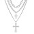 occidental styleins Alloy retro Pearl cross pendant punk all-Purpose multilayer sweater necklace woman