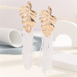 occidental style style leaves more beads handmade color Optional spring earrin..