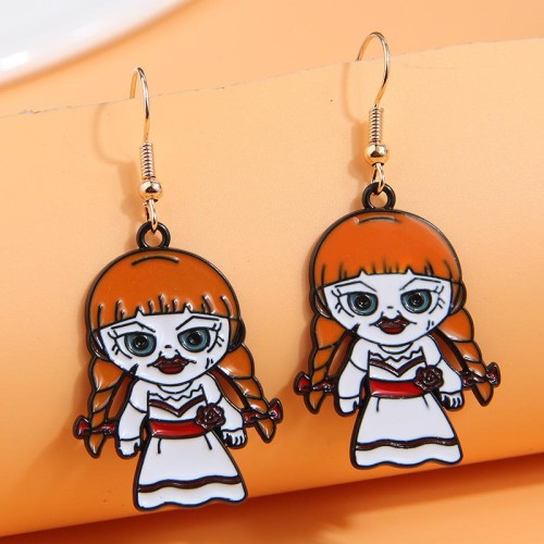 occidental style fashion black concise color cartoon series personality earrings