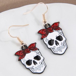 occidental style fashion concise personality bow skull lady earrings