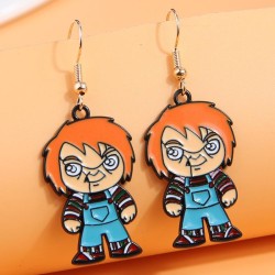 occidental style fashion black concise color cartoon series personality earrin..