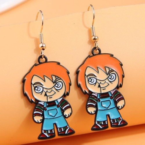 occidental style fashion black concise color cartoon series personality earrings