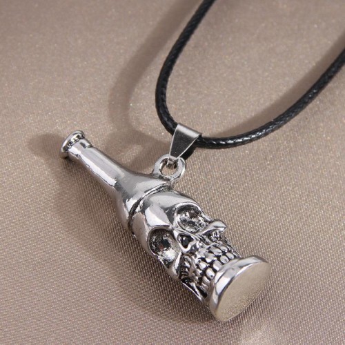 European and American Fashion Halloween Funny Retro Vase Skeleton Men Necklace