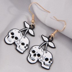 occidental style fashion concise personality Double skull lady earrings