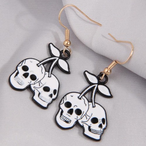 occidental style fashion concise personality Double skull lady earrings